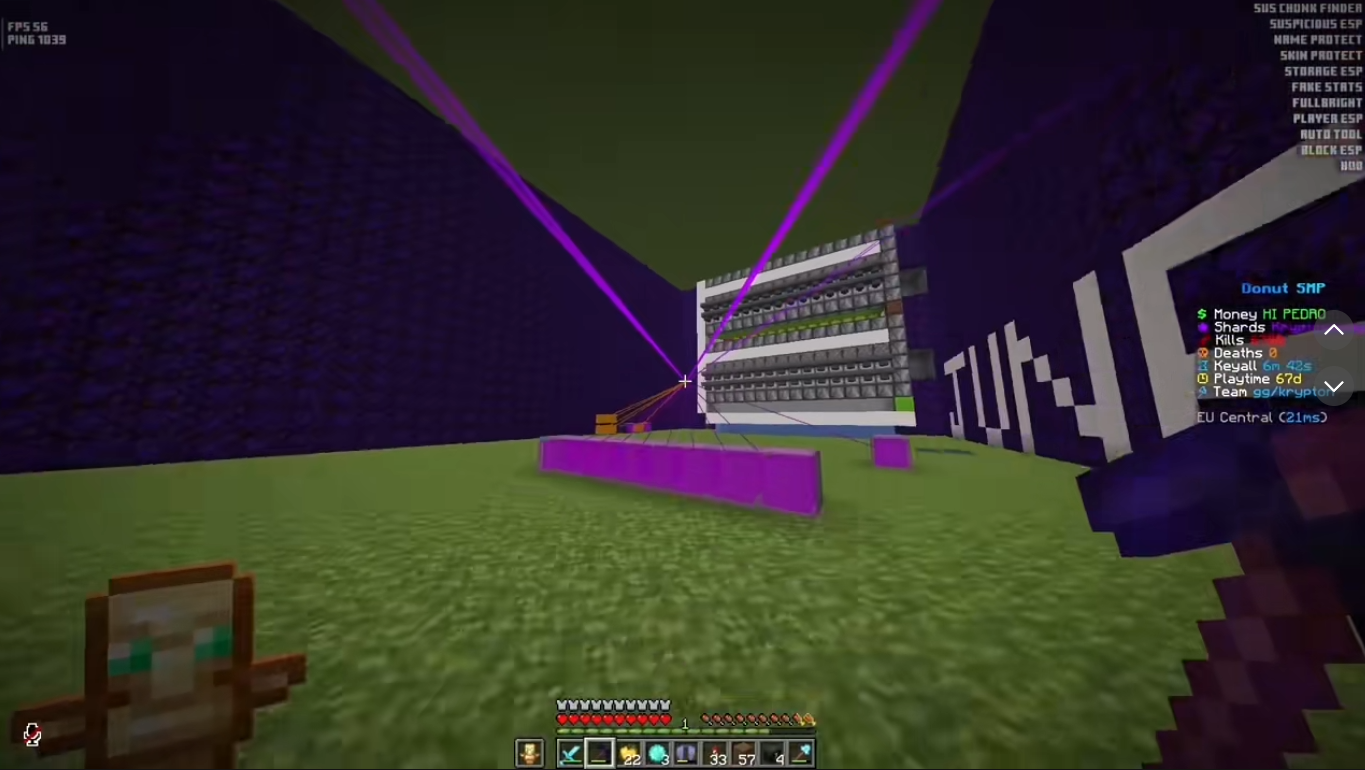 Krypton module list overlay on DonutSMP